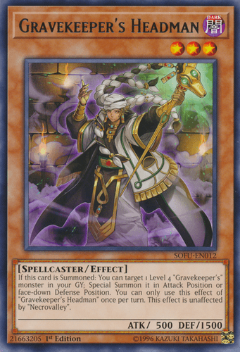Gravekeeper's Headman - SOFU-EN012 Rare 1st Edition