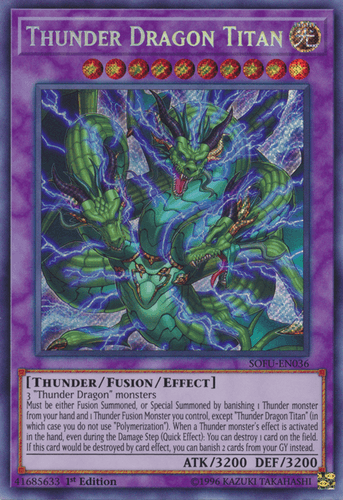 Thunder Dragon Titan - SOFU-EN036 Secret Rare 1st Edition