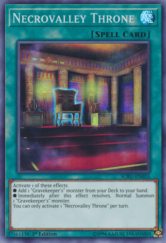 Necrovalley Throne - SOFU-EN055 Super Rare 1st Edition