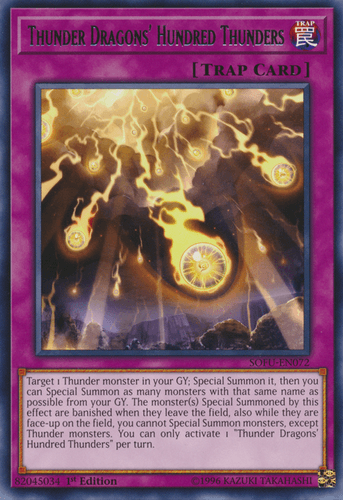 Thunder Dragons' Hundred Thunders - SOFU-EN072 Rare 1st Edition