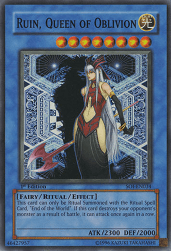Ruin, Queen of Oblivion - SOI-EN034 Super Rare 1st Edition