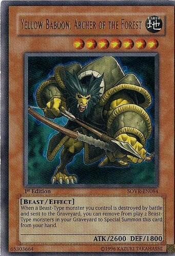 Yellow Baboon, Archer of the Forest - SOVR-EN084 Ultimate Rare 1st Edition