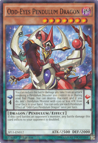 Odd-Eyes Pendulum Dragon - SP15-EN012 Shatterfoil Rare 1st Edition