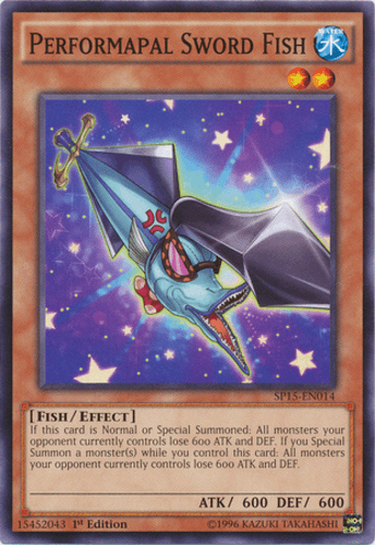 Performapal Sword Fish - SP15-EN014 Shatterfoil Rare 1st Edition