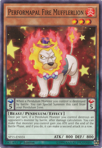 Performapal Fire Mufflerlion - SP15-EN024 Common 1st Edition