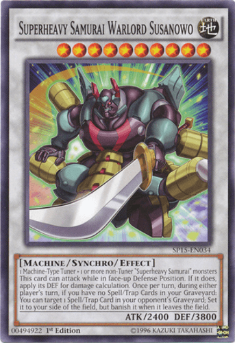 Superheavy Samurai Warlord Susanowo - SP15-EN034 Shatterfoil Rare 1st Edition