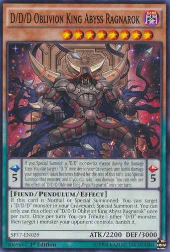 D/D/D Oblivion King Abyss Ragnarok - SP17-EN029 Common 1st Edition