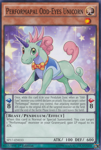 Performapal Odd-Eyes Unicorn - SP17-EN033 Common 1st Edition
