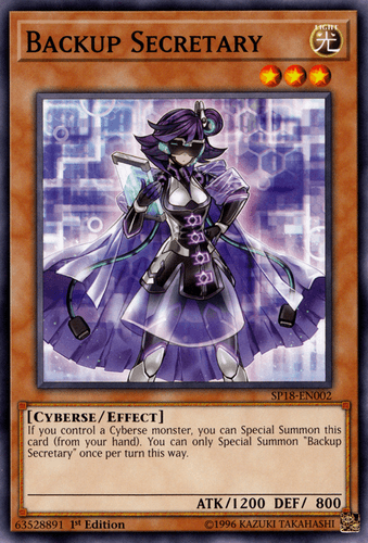 Backup Secretary - SP18-EN002 Starfoil Rare 1st Edition