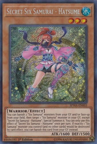 Secret Six Samurai - Hatsume - SPWA-EN003 Secret Rare 1st Edition