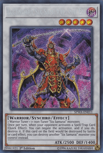 Legendary Six Samurai - Shi En - SPWA-EN011 Secret Rare 1st Edition