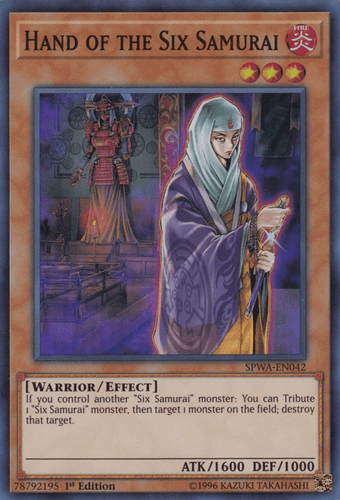 Hand of the Six Samurai - SPWA-EN042 Super Rare 1st Edition