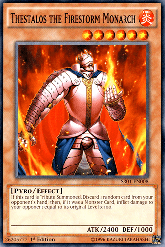 Thestalos the Firestorm Monarch - SR01-EN008 Common 1st Edition