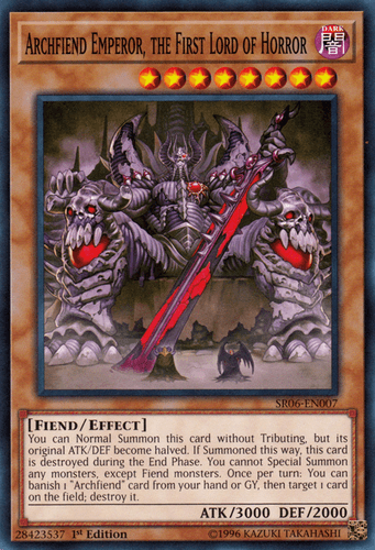 Archfiend Emperor, the First Lord of Horror - SR06-EN007 Common 1st Edition