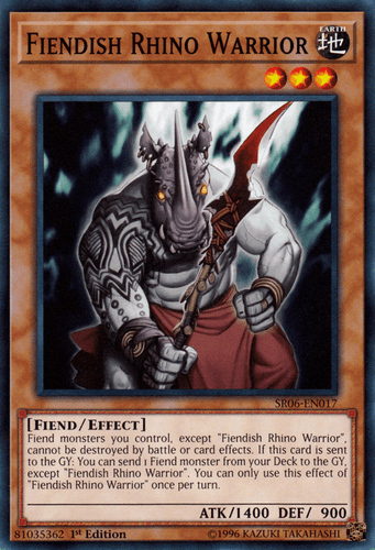 Fiendish Rhino Warrior - SR06-EN017 Common 1st Edition