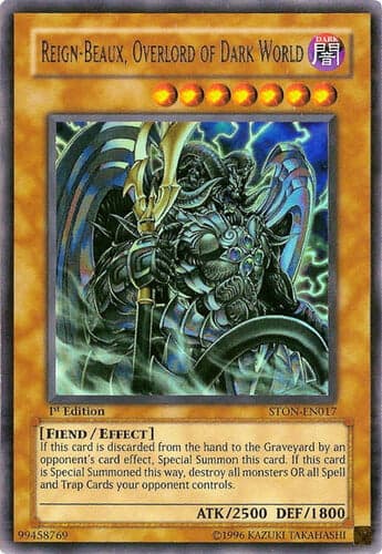 Reign-Beaux, Overlord of Dark World - STON-EN017 Ultra Rare 1st Edition