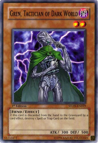 Gren, Tactician of Dark World - STON-EN019 Common 1st Edition