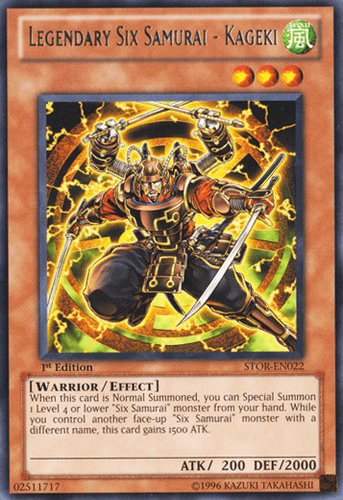Legendary Six Samurai - Kageki - STOR-EN022 Rare 1st Edition