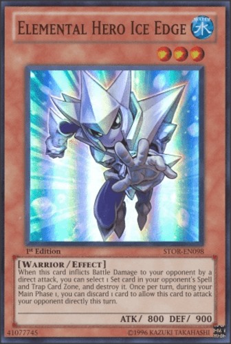 Elemental HERO Ice Edge - STOR-EN098 Super Rare 1st Edition