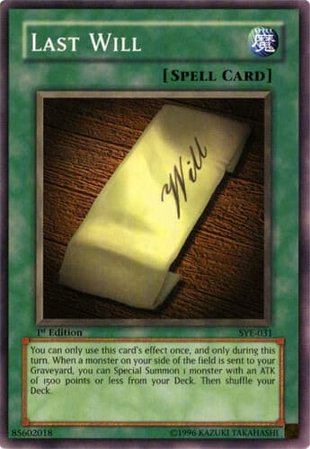 Last Will - SYE-031 Common 1st Edition