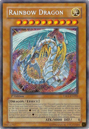 Rainbow Dragon - TAEV-EN006 Secret Rare 1st Edition
