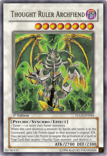 Thought Ruler Archfiend - TDGS-EN044 Ultra Rare 1st Edition