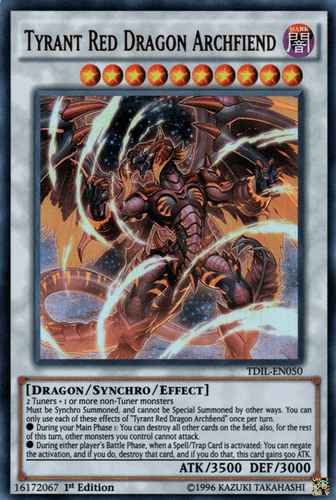 Tyrant Red Dragon Archfiend - TDIL-EN050 Ultra Rare 1st Edition