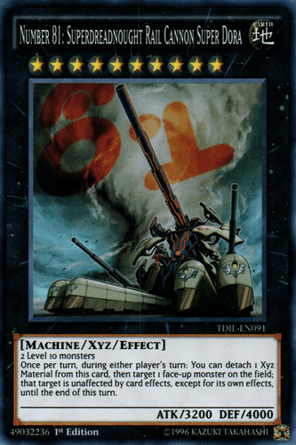 Number 81: Superdreadnought Rail Cannon Super Dora - TDIL-EN091 Super Rare 1st Edition