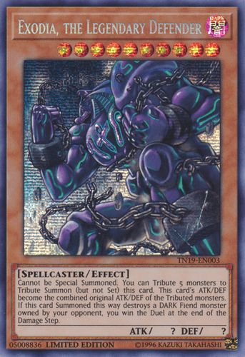 Exodia, the Legendary Defender - TN19-EN003 Prismatic Secret Rare Limited Edition