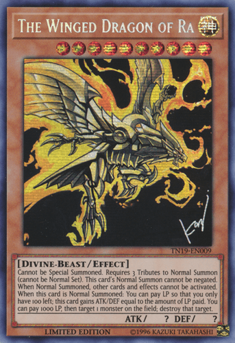 The Winged Dragon of Ra - TN19-EN009 Prismatic Secret Rare Limited Edition