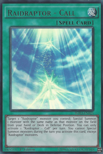 Raidraptor - Call - WIRA-EN025 Ultra Rare 1st Edition
