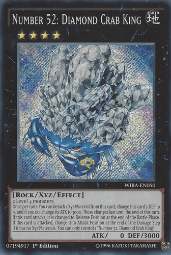 Number 52: Diamond Crab King - WIRA-EN050 Secret Rare 1st Edition