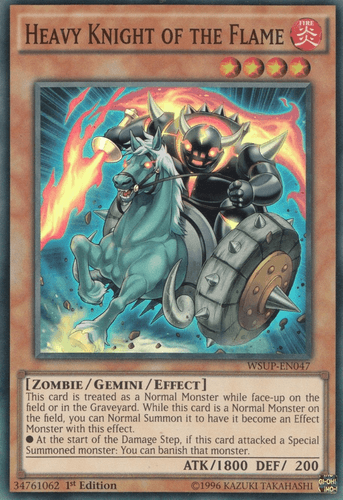 Heavy Knight of the Flame - WSUP-EN047 Super Rare 1st Edition