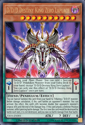 D/D/D Destiny King Zero Laplace - YA03-EN001 Ultra Rare Limited Edition