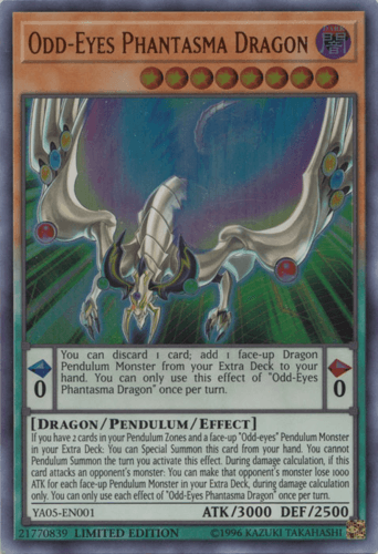 Odd-Eyes Phantasma Dragon - YA05-EN001 Ultra Rare Limited Edition