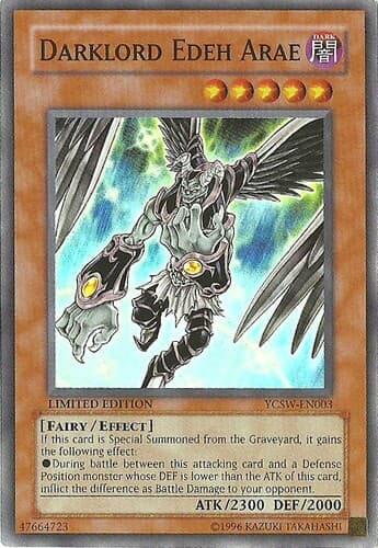 Darklord Edeh Arae - YCSW-EN003 Ultra Rare Limited Edition