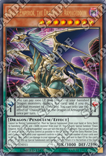 Chaos Emperor, the Dragon of Armageddon - YCSW-EN011 Ultra Rare Limited Edition