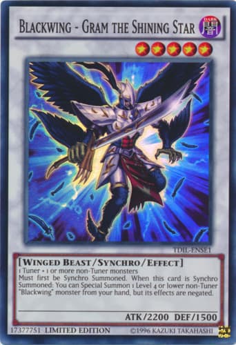 Blackwing - Gram the Shining Star - YF04-EN001 Ultra Rare Limited Edition