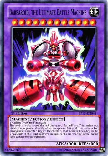 Barbaroid, the Ultimate Battle Machine - YG08-EN001 Ultra Rare Limited Edition