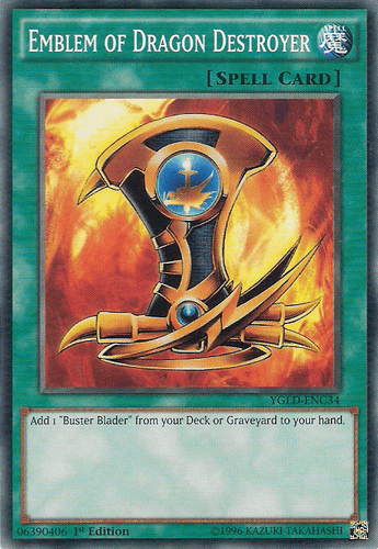 Emblem of Dragon Destroyer - YGLD-ENC34 Common 1st Edition