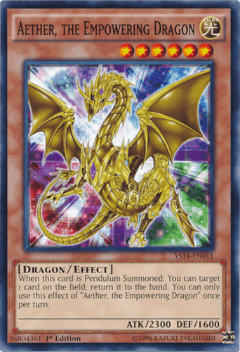 Aether, the Empowering Dragon - YS14-EN011 Common 1st Edition