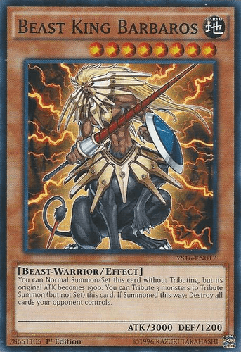 Beast King Barbaros - YS16-EN017 Common 1st Edition