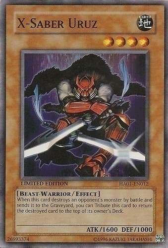 X-Saber Uruz - DT01-EN021 Duel Terminal Normal Parallel Rare Limited Edition