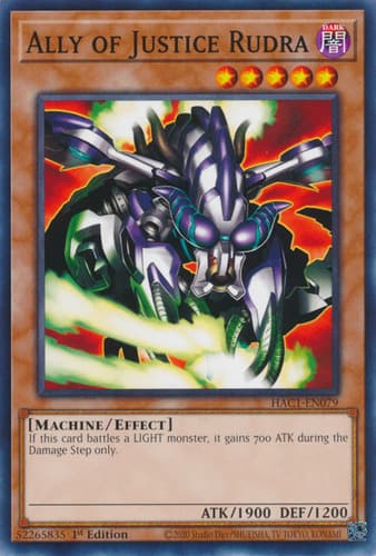 Ally of Justice Rudra - DT01-EN025 Duel Terminal Normal Parallel Rare Limited Edition