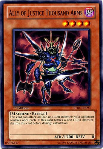 Ally of Justice Thousand Arms - DT01-EN078 Duel Terminal Normal Parallel Rare Limited Edition