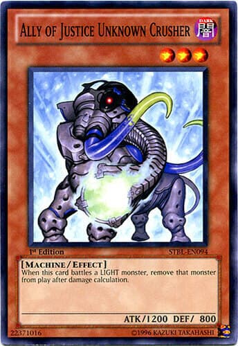 Ally of Justice Unknown Crusher - DT01-EN079 Duel Terminal Rare Parallel Rare Limited Edition