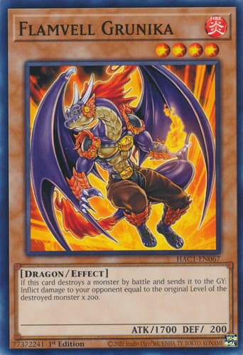 Flamvell Grunika - DT02-EN021 Duel Terminal Rare Parallel Rare Limited Edition