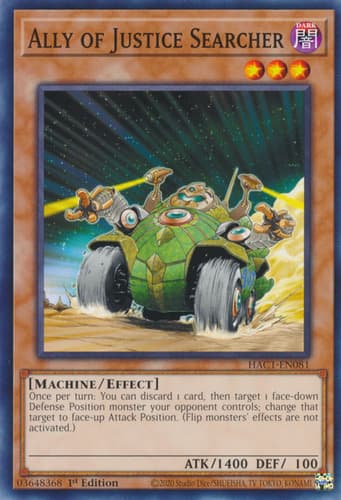 Ally of Justice Searcher - DT02-EN025 Duel Terminal Rare Parallel Rare Limited Edition
