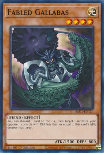 Fabled Gallabas - DT02-EN063 Duel Terminal Rare Parallel Rare Limited Edition