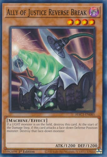 Ally of Justice Reverse Break - DT02-EN080 Duel Terminal Rare Parallel Rare Limited Edition